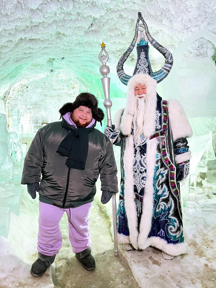 Dmitry Krasilov in the tourist complex The Kingdom of Eternal Merzlota in Yakutsk. A photo: