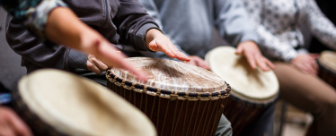 Playing ethnic drums for two